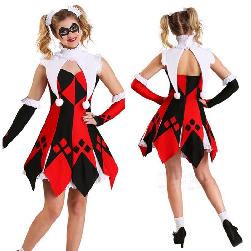 Anime Harley Quinn Cosplay - Halloween Clown Harley Costumes Women Evil