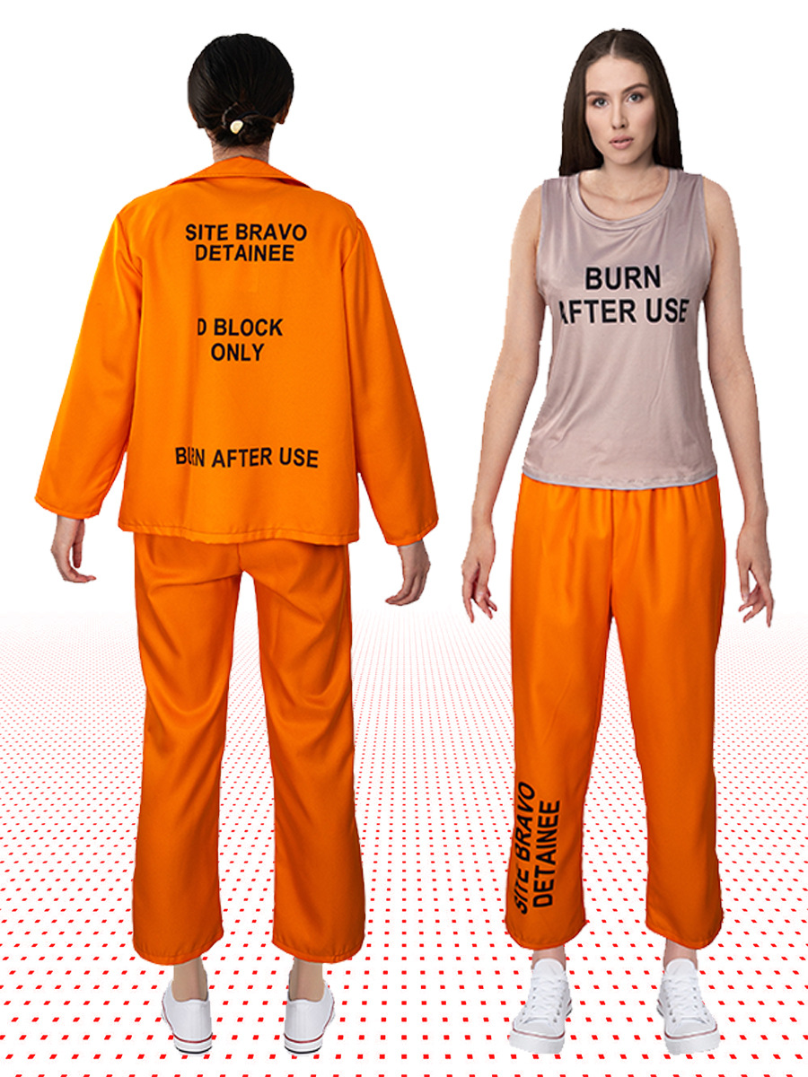 Anime Harley Quinn Cosplay - Adult Orange Prisoner Uniform Outfit Suicide