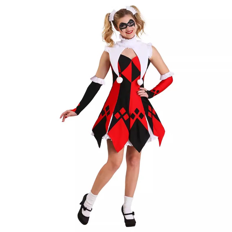 Halloween Clown Harley Costume - огляд і ціна Anime Harley Quinn Cosplay