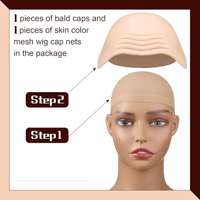 2 Pieces Latex Bald Cap with N - огляд і ціна Anime Cosplay Makeup